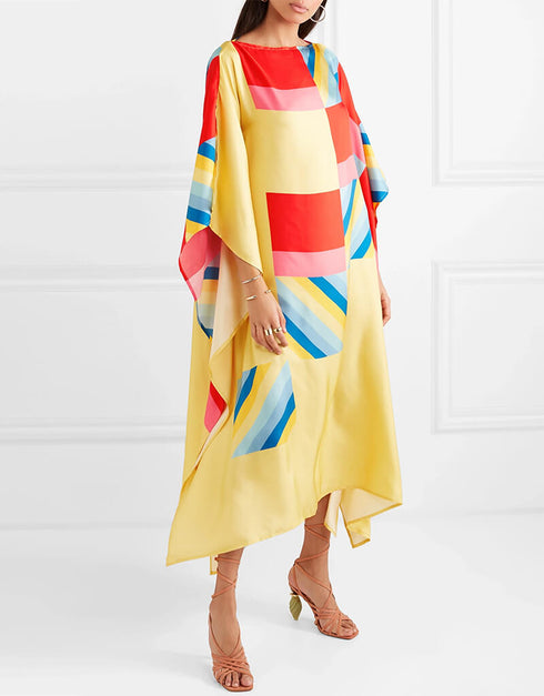 Yellow Soft Satin Silk Kaftan pretty Kaftan