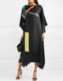 Black Latest Soft Silk Crepe Kaftan Closure View