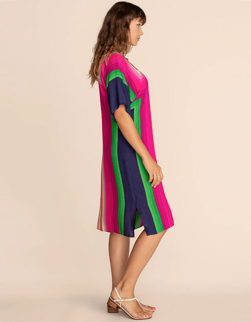 Multi Silk Crepe Kaftan Back View