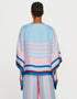 Blue Fancy Soft Satin Silk Kaftan Co-Ord Set Back View