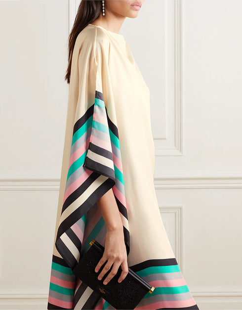 Beige Soft Satin Silk Kaftan casual kaftan