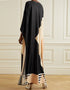 Black And Beige Soft Satin Silk Kaftan designer kaftan