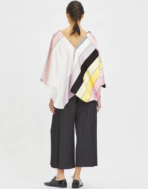 Black And White Fancy Soft Satin Silk Kaftan Co-Ord Set Closure View