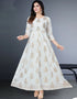 Off White Heavy Designer Heavy 14 Kg Reyon Kurti Gown With Duppata Closure View