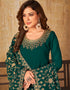 Green Faux Georgette Anarkali Anarkali Back View
