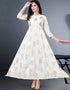 Off White Heavy Designer Heavy 14 Kg Reyon Kurti Gown With Duppata Closure View