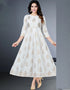 Off White Heavy Designer Heavy 14 Kg Reyon Kurti Gown With Duppata Closure View