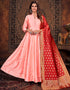 Peach Art Silk Anarkali Anarkali Closure View