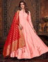 Peach Art Silk Anarkali Anarkali