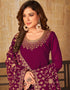 Maroon Faux Georgette Anarkali Anarkali Back View