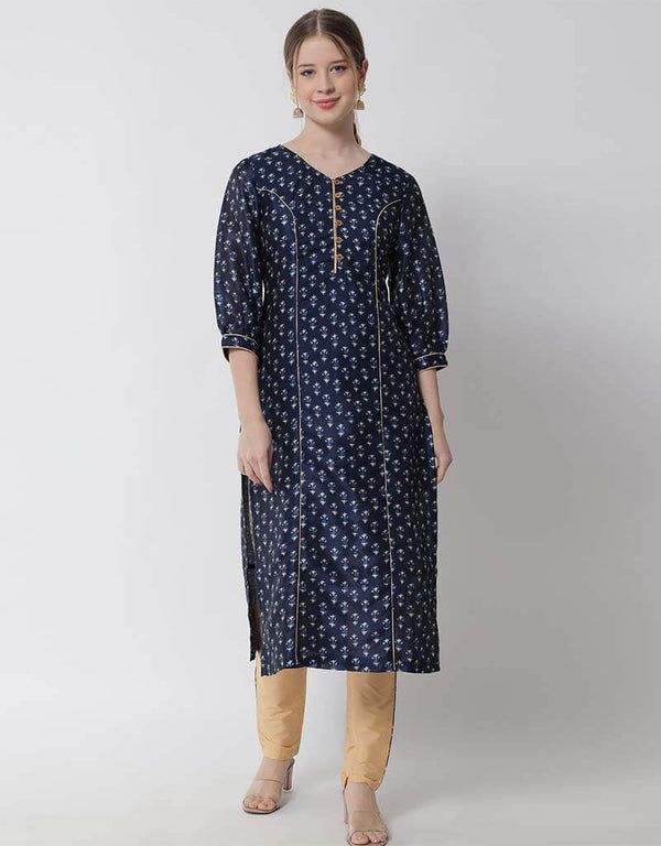 Royal Blue Poly Chanderi Suit Pant