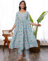 Sky Blue Cotton Salwar Suit Palazzo