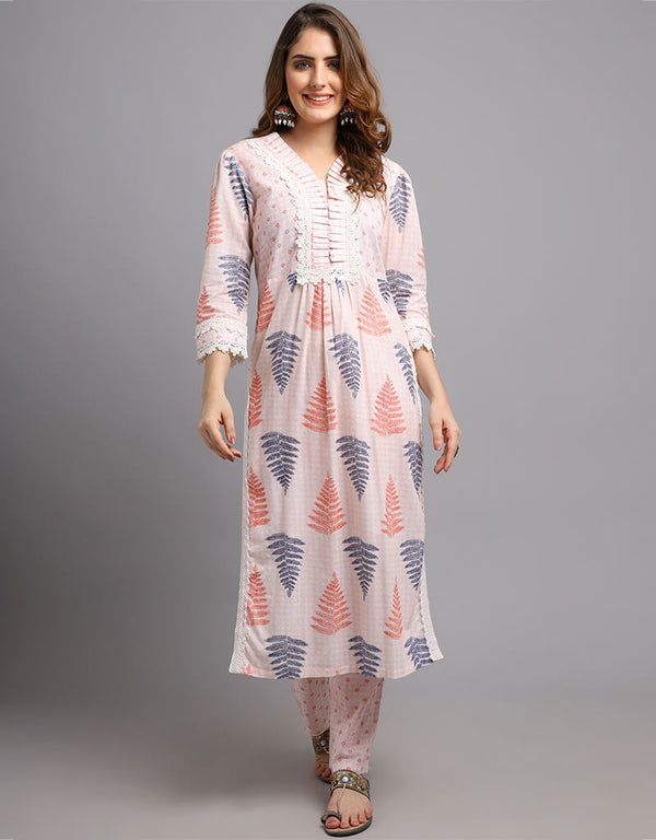 Light Orange Pure Cotton Salwar Suit Pant