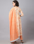 Orange Cotton Blend Salwar Suit Pant Closure View
