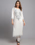 White Viscose Rayon Salwar Suit Chudidar