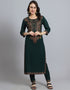 Green Viscose Rayon Salwar Suit Chudidar