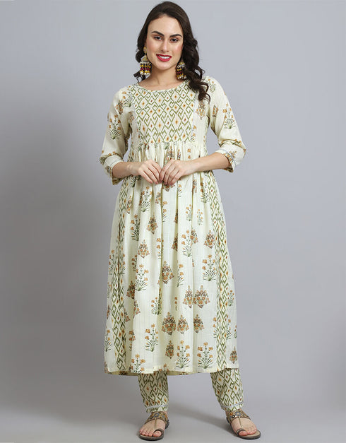 Lime Yellow Cotton Blend Salwar Suit Pant