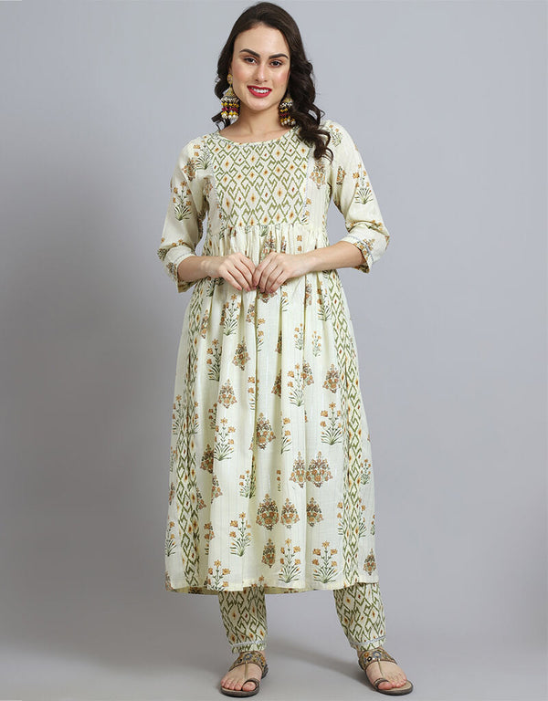 Lime Yellow Cotton Blend Salwar Suit Pant