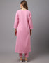 Pink Pure Cotton Salwar Suit Pant Closure View