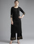 Black Pure Cotton Suit Palazzo