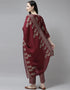 Maroon Muslin Salwar Kameez Pant Closure View