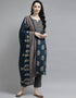 Navy Blue Muslin Salwar Kameez Pant