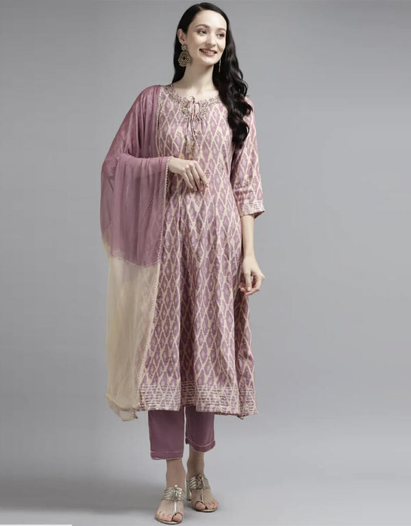 Lavender Muslin Salwar Kameez Pant