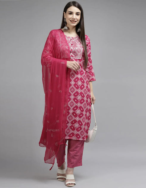 Pink Rayon Salwar Kameez Pant