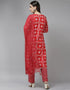 Red Rayon Salwar Kameez Pant Closure View