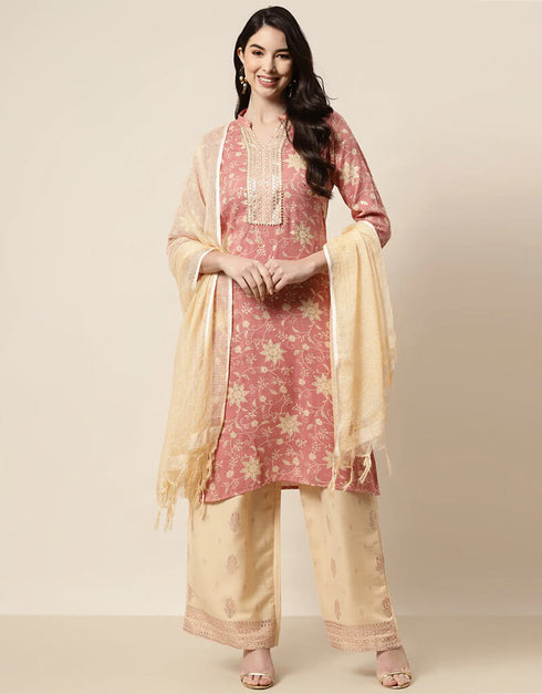 Dusty Pink Rayon Suit Palazzo