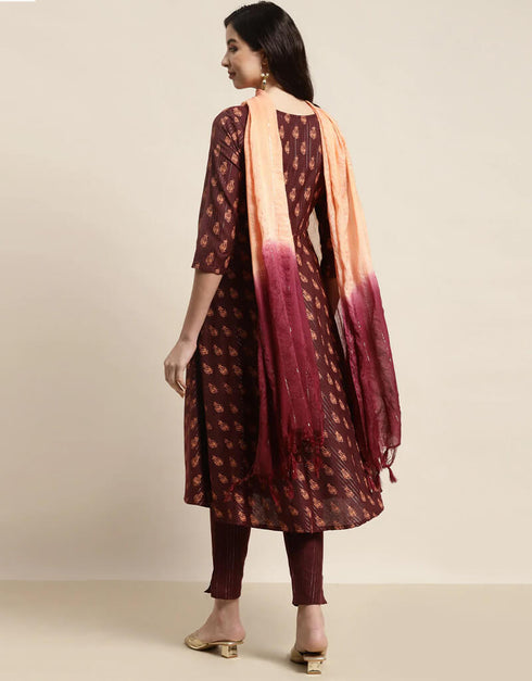 Maroon Cotton Blend Suit Pant Closure View