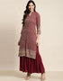 Maroon Rayon Suit Sharara