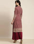 Maroon Rayon Suit Sharara Closure View