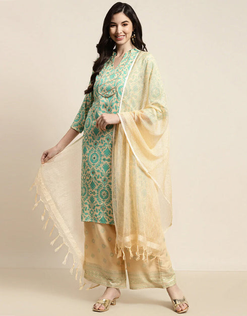 Sky Rayon Suit Palazzo