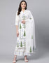 White Pure Cotton Salwar Suit Palazzo