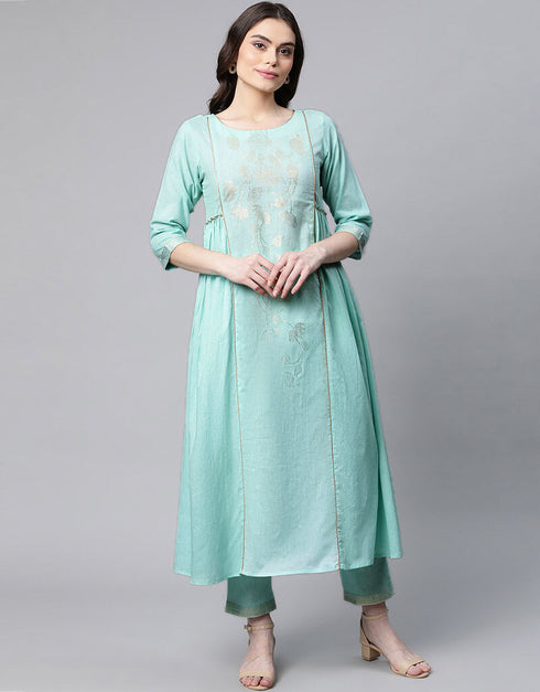 Sea Green Pure Cotton Salwar Suit Pant