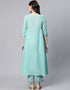 Sea Green Pure Cotton Salwar Suit Pant Closure View