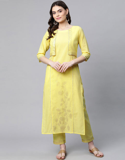 Yellow Pure Cotton Salwar Suit Pant