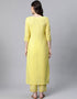 Yellow Pure Cotton Salwar Suit Pant Closure View