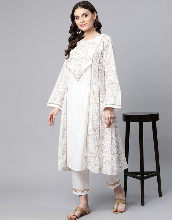 Off White Pure Cotton Salwar Suit Pant