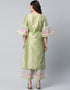Light Green Poly Silk Salwar Suit Palazzo Closure View