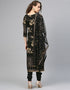Black Polyester Salwar Suit Chudidar Closure View