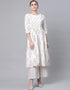 Off White Pure Cotton Salwar Suit Palazzo