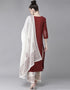 Marron Pure Cotton Suit Palazzo Closure View