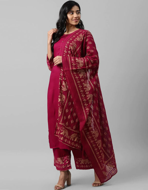 Pink Pure Cotton Suit Palazzo