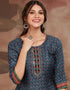 Blue Anarkali Kurti Closure View