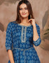 Blue Anarkali Kurti Closure View