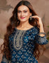 Blue Anarkali Kurti Closure View