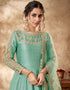 Light Sea Green Art Silk Anarkali Anarkali Back View