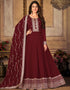 Dark Maroon Faux Georgette Anarkali Anarkali Closure View
